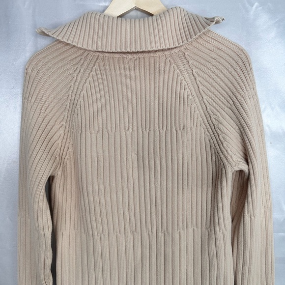 GAP Beige Ribbed Zip Up Sweater Size XL - Picture 8 of 15